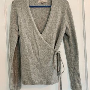 Loft Gray Acrylic/Wool Wrap Sweater - (S)